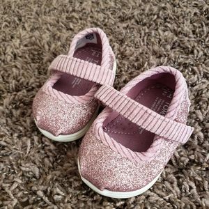 Sparkly Pink Infant Toms Shoes